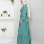 Sommer Maxikleid mit Knopfleiste und Taillengürtel