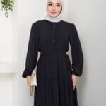 Sommer Maxikleid mit Knopfleiste und Taillengürtel