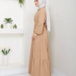 Sommer Maxikleid mit Knopfleiste und Taillengürtel