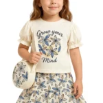 2-Piece Summer Set for Girls – Shirt with Matching Skirt  Bag