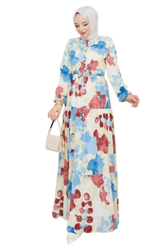 Sommerkleid mit Aquarell-Print | Luftig, langärmelig & floral 2025 – Bild 4