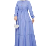 Maxikleid mit Knopfdetails & Bindegürtel – Casual Eleganz in 3 Farben | Modest Fashion – Bild 4