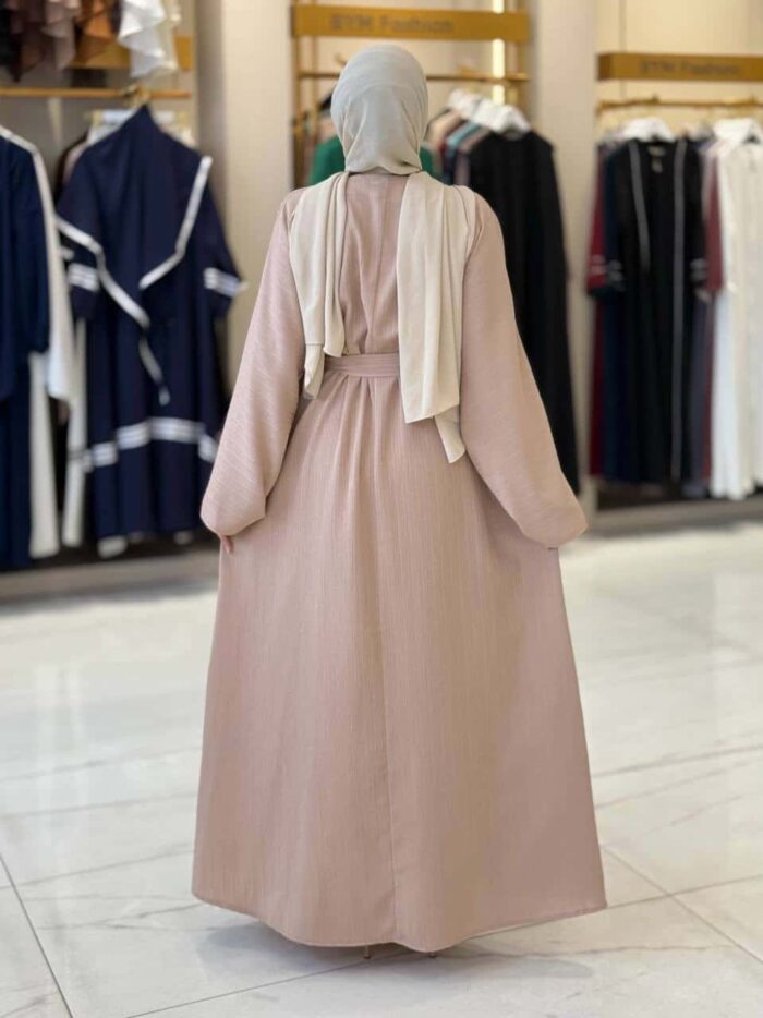 Elegante Crinkle-Abaya mit Gürtel – Stilvoll & Zeitlos – Bild 12