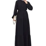 Sommer Maxikleid mit Knopfleiste und Taillengürtel