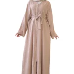 Elegante Crinkle-Abaya mit Gürtel – Stilvoll & Zeitlos – Bild 8