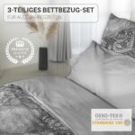 Bettwäsche 3-teiliges Set in Schwarz und Silbergrau | OEKO-TEX zertifiziert – Bild 2