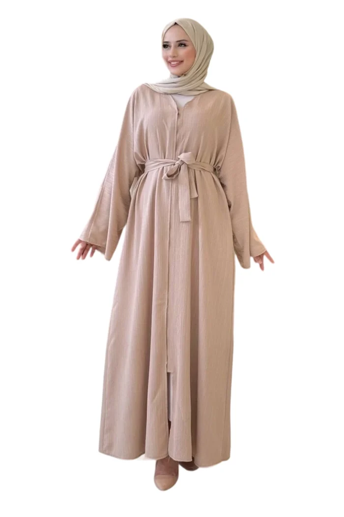 Elegante Crinkle-Abaya mit Gürtel – Stilvoll & Zeitlos – Bild 8