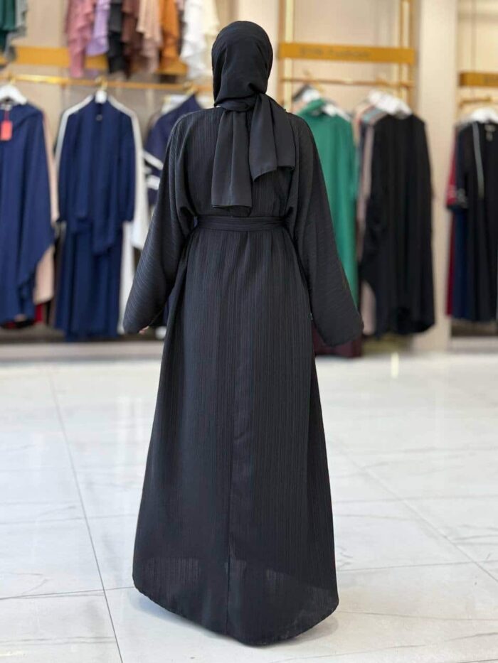 Elegante Crinkle-Abaya mit Gürtel – Stilvoll & Zeitlos – Bild 4