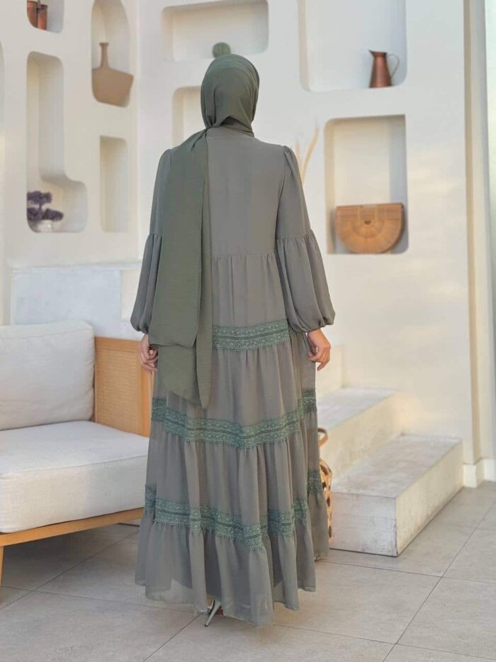 Elegantes Maxikleid mit Volants und Spitzendetails – Luftig & Blickdicht – Bild 12