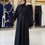 Elegante Crinkle-Abaya mit Gürtel – Stilvoll & Zeitlos – Bild 2