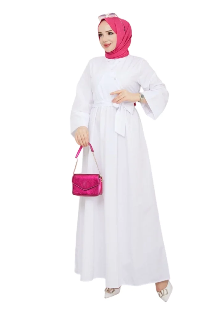 Damen Maxikleid mit Taillengürtel – Langarm, Elegant & Farbig | Sommermode 2025 – Bild 13
