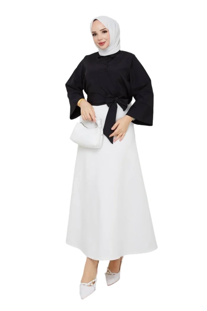 Wickelbluse mit Schleife – Langarm, ausgestellte Ärmel, Sommerbluse für Damen – Bild 13
