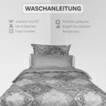Bettwäsche 3-teiliges Set in Schwarz und Silbergrau | OEKO-TEX zertifiziert – Bild 6