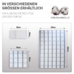 Bettwäsche-Set mit blau-grauen Karos auf Weiß | OEKO-TEX® zertifiziert – Bild 7