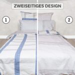 Bettwäsche-Set mit blau-grauen Karos auf Weiß | OEKO-TEX® zertifiziert – Bild 3