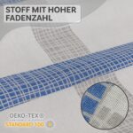 Bettwäsche-Set mit blau-grauen Karos auf Weiß | OEKO-TEX® zertifiziert – Bild 4