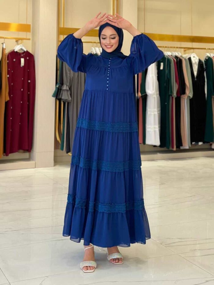 Elegantes Maxikleid mit Volants und Spitzendetails – Luftig & Blickdicht – Bild 2