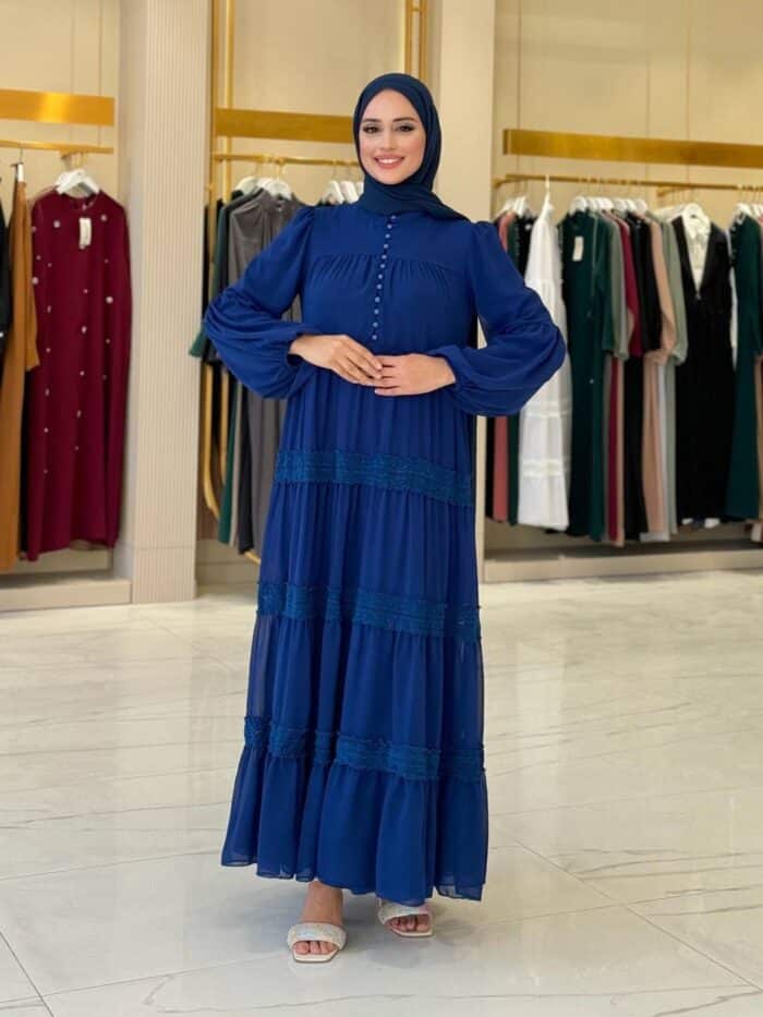 Elegantes Maxikleid mit Volants und Spitzendetails – Luftig & Blickdicht – Bild 3