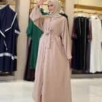 Elegante Crinkle-Abaya mit Gürtel – Stilvoll & Zeitlos – Bild 10