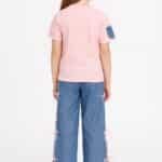 Mädchen Sommer Set – Rosa Schleifen-Shirt & Hose mit Bändern – Bild 3
