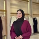 Elegante Zweifarbige Abaya in Weinrot und Schwarz – Bild 6
