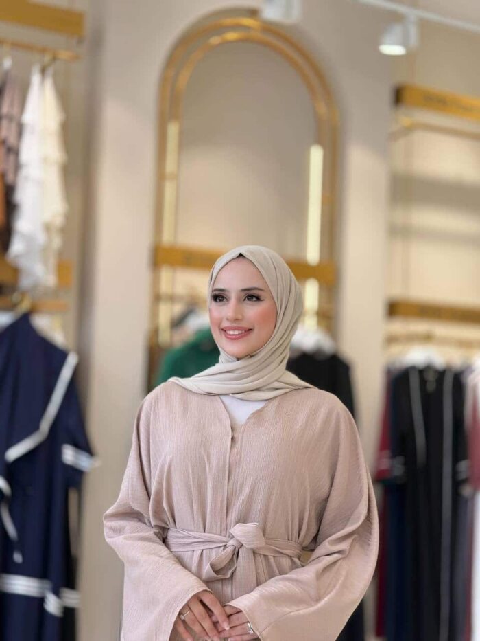 Elegante Crinkle-Abaya mit Gürtel – Stilvoll & Zeitlos – Bild 11