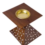 Pyramidenförmiger Räuchergefäßhalter mit Perlmutt-Inlay & Kupferschale – Bild 6
