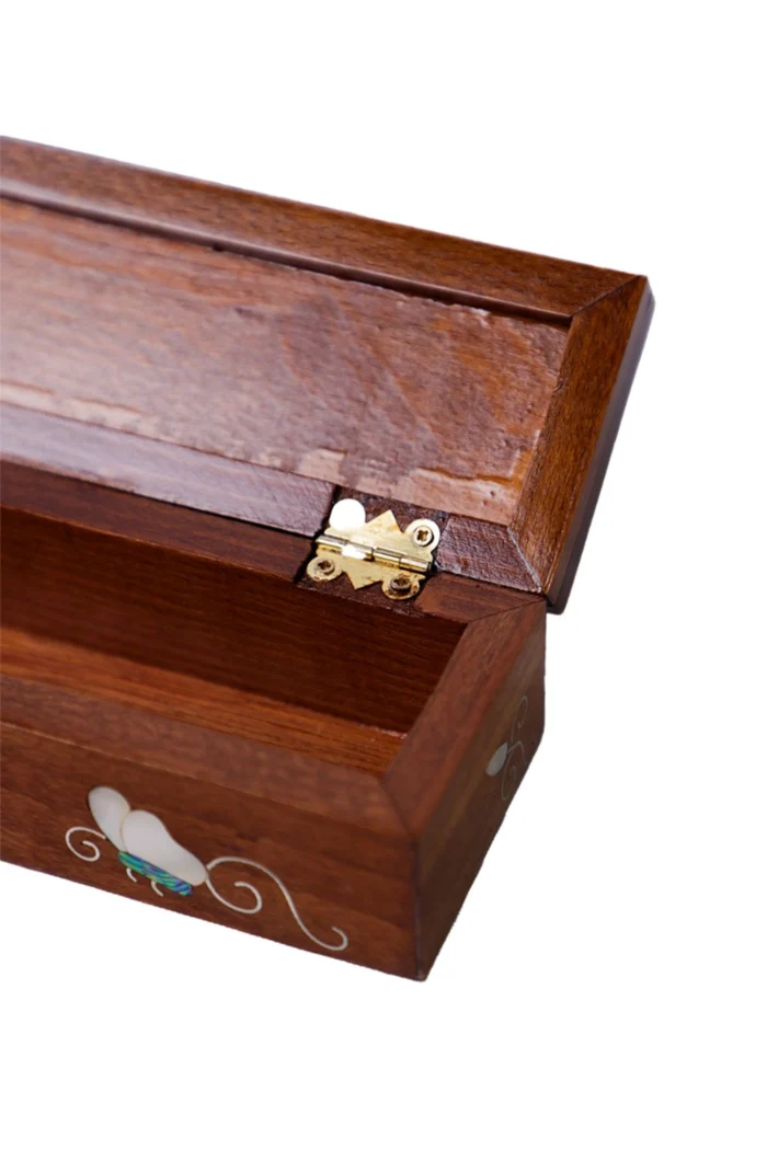 Handgefertigte Schmuckbox mit Perlmutt-Inlay – Bild 2