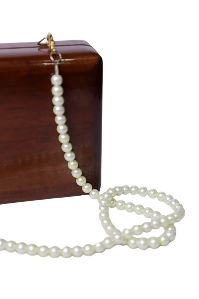 Damenhandtasche Holz mit Perlmutt-Intarsie – handgefertigt & einzigartig – Bild 4