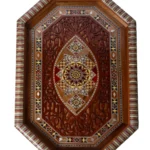 Handgefertigtes Damaskus Mosaiktablett aus Holz – Orientalisch – Bild 2