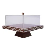 Holztablett mit Perlmutt und Plexiglas-Haube – handgefertigt – Bild 2
