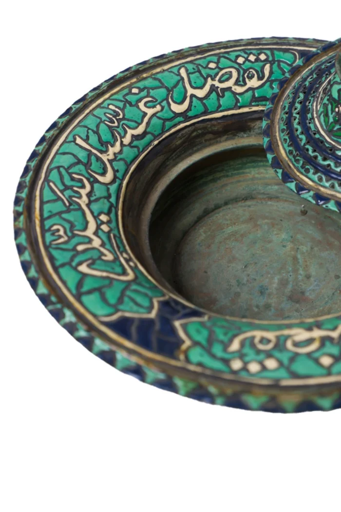 Handcrafted Copper Basin & Pitcher Set – Enamel Ottoman Style – Bild 3