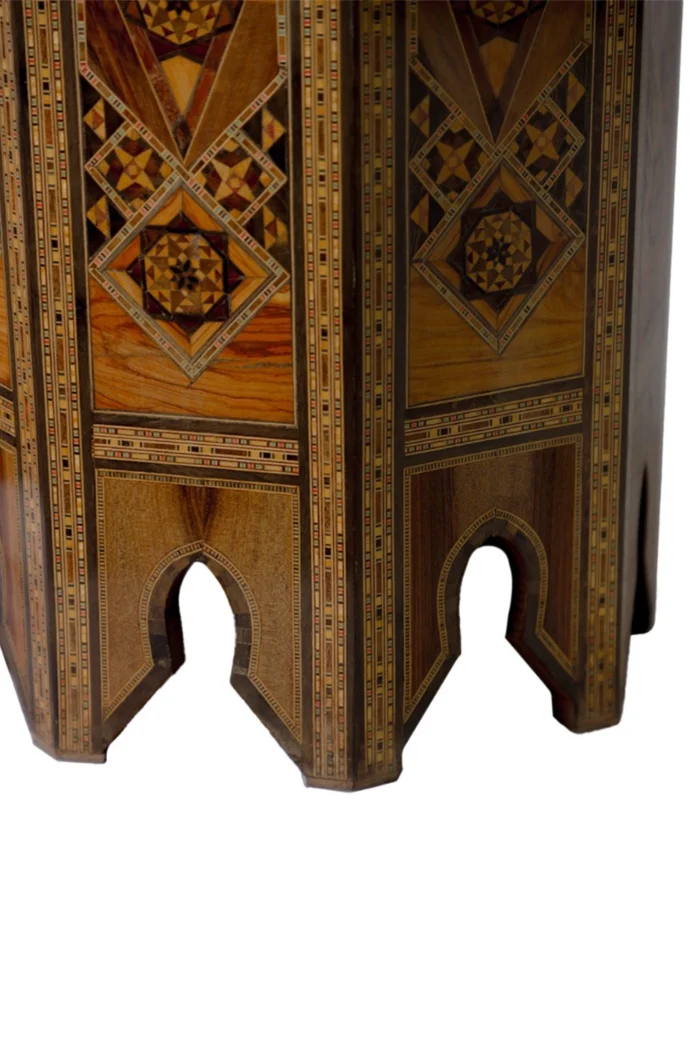 Oktagonaler Mosaiktisch aus Holz – orientalisches Design – Bild 3