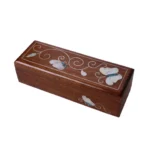 Handgefertigte Schmuckbox aus Holz mit Perlmutt-Intarsien – Bild 2
