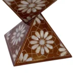 Pyramidenförmiger Räuchergefäßhalter mit Perlmutt-Inlay & Kupferschale – Bild 4