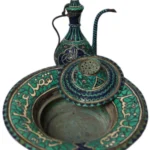 Handcrafted Copper Basin & Pitcher Set – Enamel Ottoman Style – Bild 2
