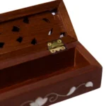 Handcrafted Wooden Box with Mother of Pearl Inlay – Floral Design – Bild 3