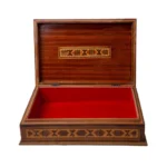 Vintage Mosaikbox mit rotem Samt – Handgefertigte Holzbox – Bild 2