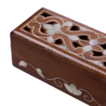 Handcrafted Wooden Box with Mother of Pearl Inlay – Floral Design – Bild 2