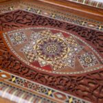 Handgefertigtes Damaskus Mosaiktablett aus Holz – Orientalisch – Bild 3