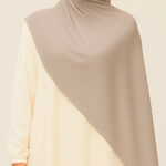 Baumwoll Hijab Hellbeige - Weiches Kopftuch