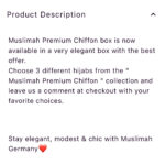 Muslimah Premium Chiffon Hijab Box - Kopftuch Set – Bild 3