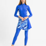 Muslima Badeanzug Feel Free Aqua Splash - Türkiser Schwimmanzug