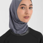 Schwimm Hijab Anthrazit - Ultra-Fit Badekappe – Bild 2