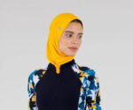 Ultra-Fit Schwimm-Hijab Mango Yellow - Gelbes Badekopftuch – Bild 2