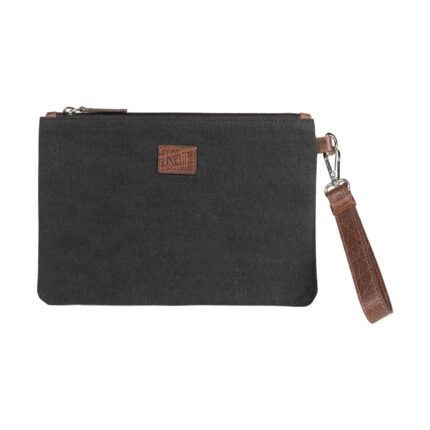 Unisex Canvas-Leder-Clutch | Schwarz