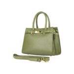Elegant Leather Handbag | Olive Green