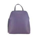 Leder-Rucksack mit Doppelfach für Damen | Violett – Bild 3