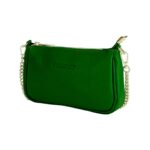 Small Leather Shoulder Bag with Chain | Green