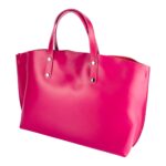 Großer Leder-Shopper mit Innentasche | Fuchsia – Bild 3